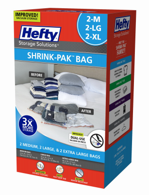 Hefty storage bags for clothes sale