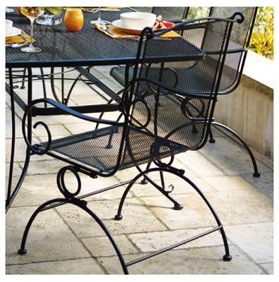 Uptown Coil Spring Rocker Patio Chair Black Steel