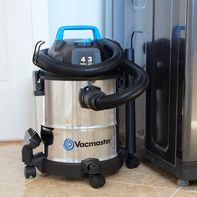 Shops VacMaster 4 Gallon Corded 3 Peak HP Stainless Steel Wet /dry Vacuum