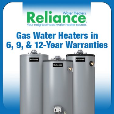 Reliance Gas Water Heaters in 6, 9, & 12 Year Warranties